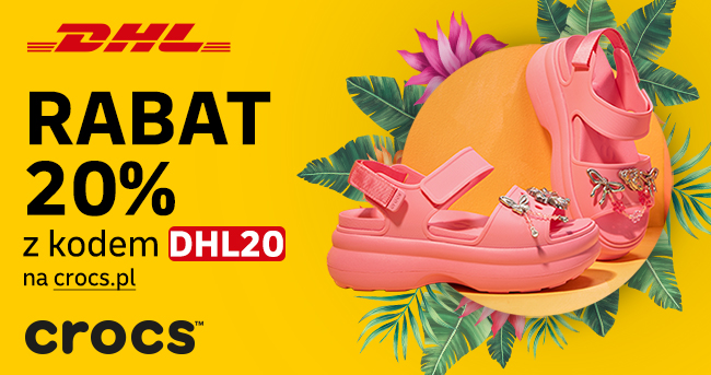 Rabat 20% na nieprzecenione produkty Crocs i 25% rabatu na przesyłki od DHL