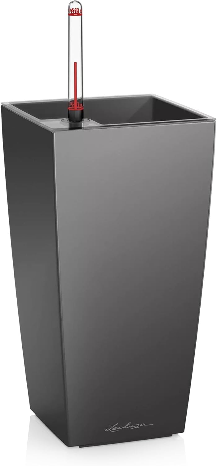 Lechuza Donica, System Nawadniania, Mini-Cubi Antracyt Metalik, 18123
