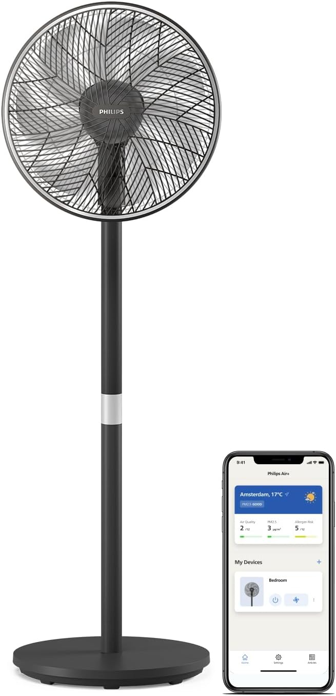Smart Wentylator Philips Seria 3000. z Technologią SilentWings, 19 dB. Regulowana wysokość.
