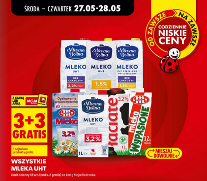 Wszystkie mleka UHT (3+3 GRATiS)
