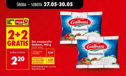 Ser mozzarella Galbani, 100g (2+2 GRATiS)