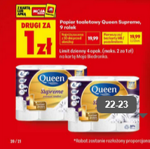 Papier toaletowy Queen Supreme (9 rolek) (drugi za 1 PLN)