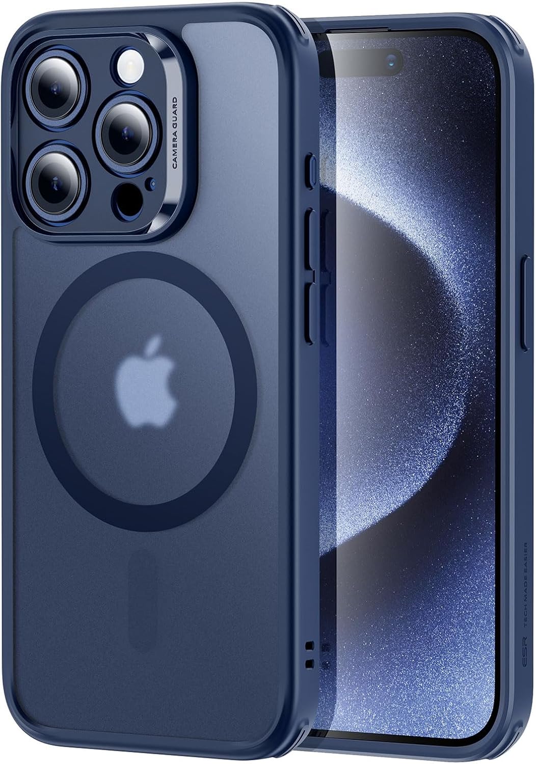Etui ESR do iPhone 15 Pro (5 w 1), kompatybilne z MagSafe, ochrona klasy wojskowej, seria Classic, matowa, niebieska