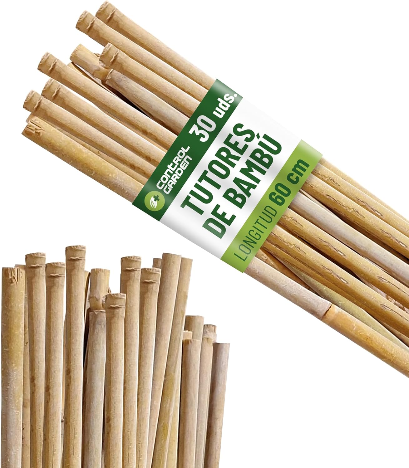 30 szt.ekologicznych bambusowych tyczek do roślin Control Garden Pack, 60 cm
