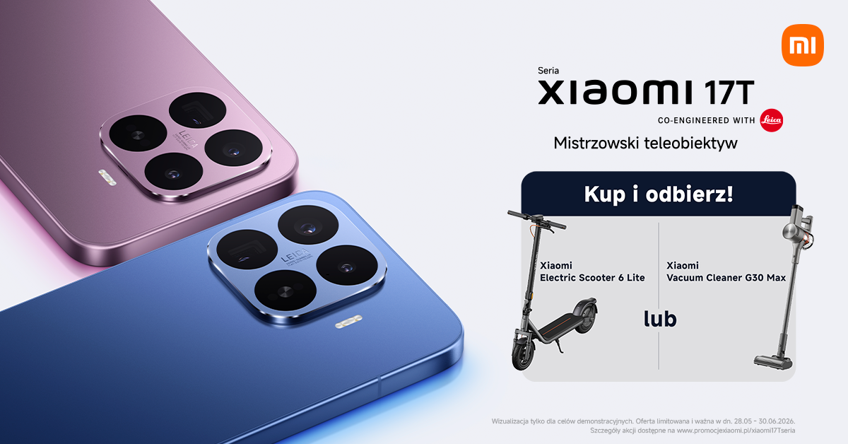 Smartfon Xiaomi 17T Pro 12+512GB Deep Violet + ZA DARMO XIAOMI Scooter 6Lite lub Xiaomi Vacuum Cleaner G30