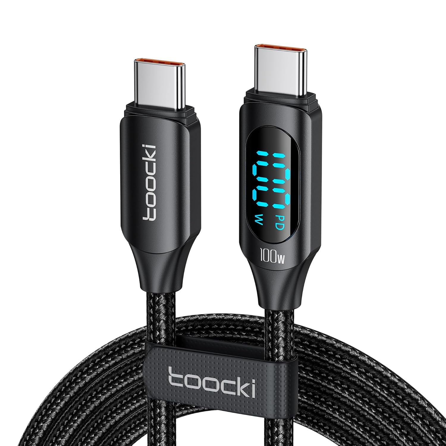 Kabel do szybkiego ładowania TOOCKI, 100W, 5A 1M, PD QC5.0 z wyświetlaczem LED