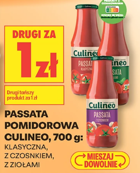 Passata pomidorowa CULINEO, 700g (drugie op. za 1 PLN)