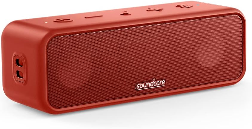 Głośnik Bluetooth Soundcore 3 od Anker, 24h odtwarzania (czerwony)