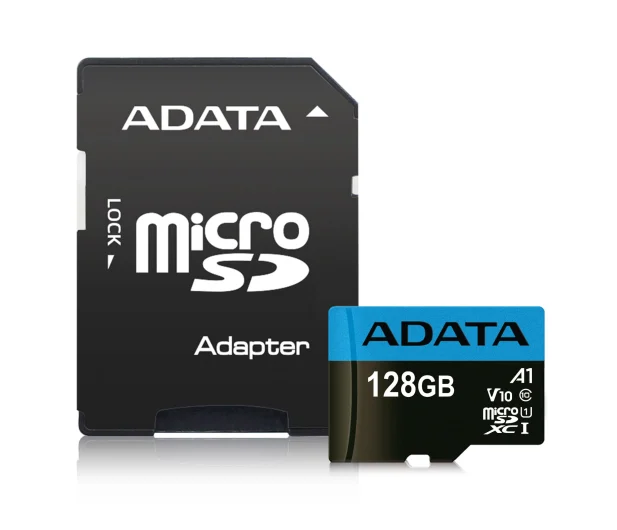 Karta pamięci ADATA 128GB microSDXC Premier 100MB/s A1 V10 C10 UHS-I + Adapter z microSD do SD