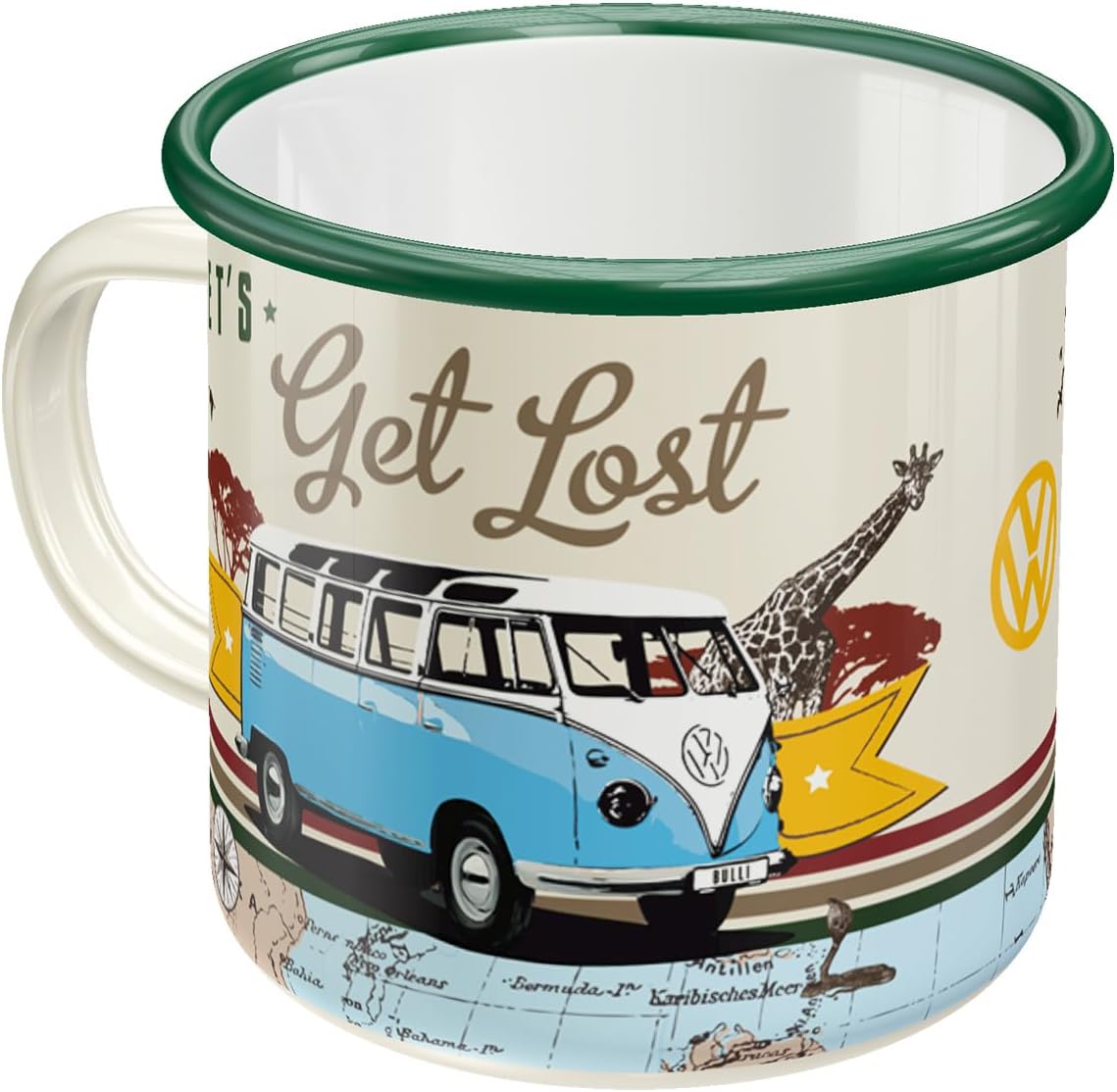 Nostalgic-Art Retro kubek emaliowany, 360 ml, VW Bulli – Let's Get Lost