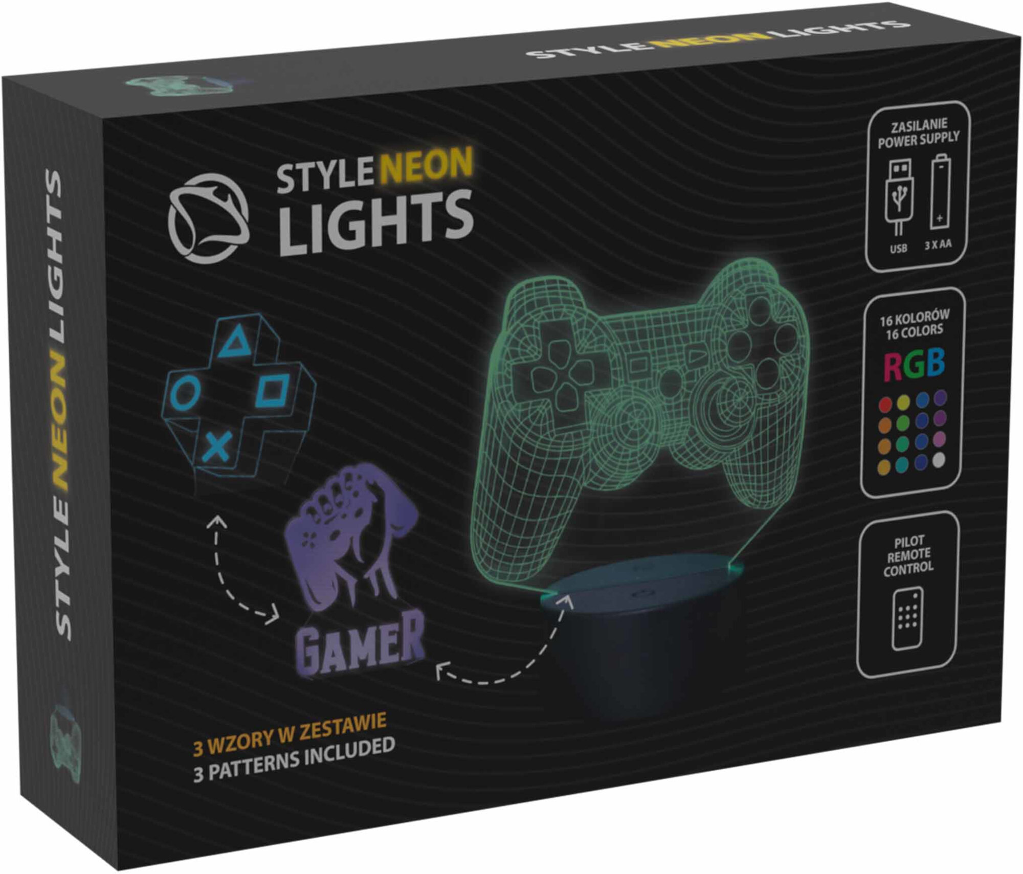 Lampka LED MANTA Style Neon Lights Game 2 SNL122RGB (inne w opisie)