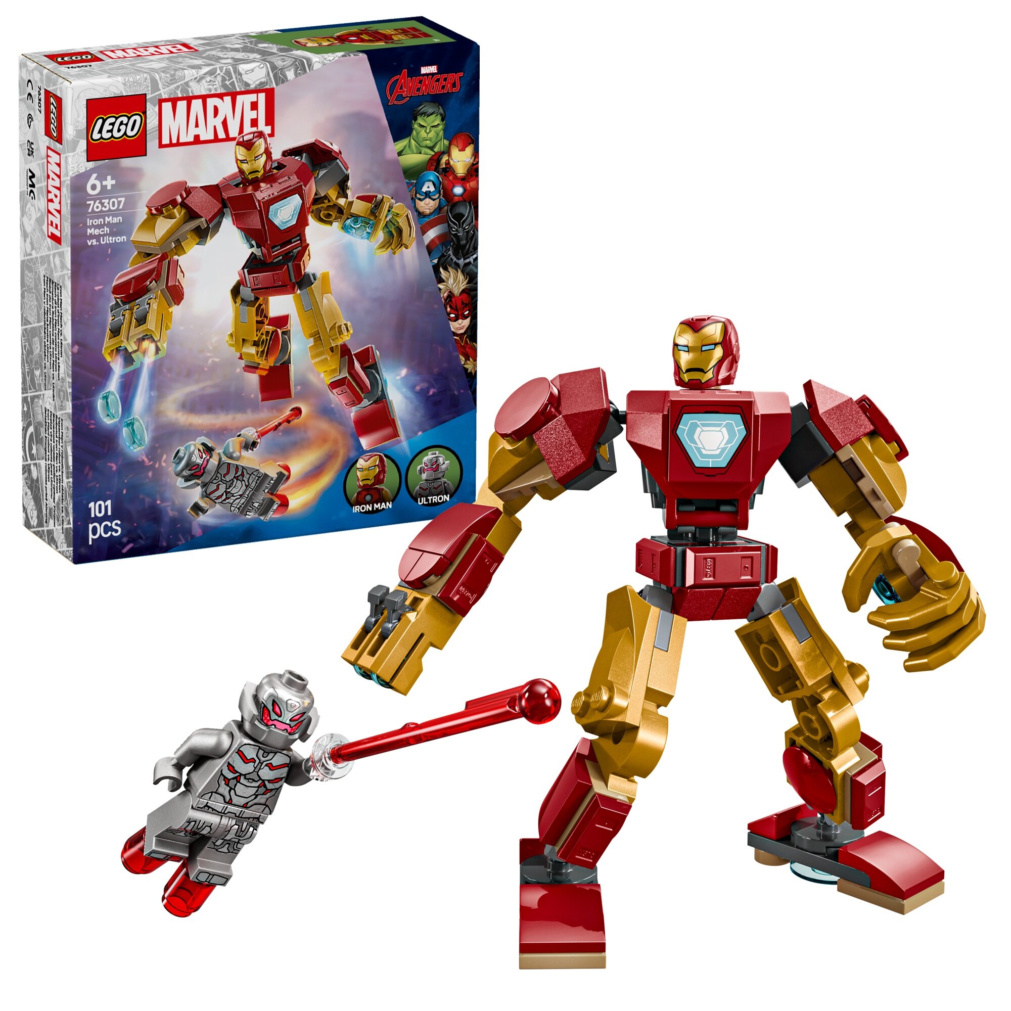 Klocki LEGO 76307 Marvel Mech Iron Mana kontra Ultron
