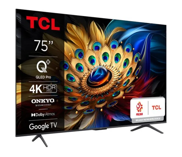 Telewizor TCL 75C655 75" QLED 4K Google TV Dolby Vision Dolby Atmos