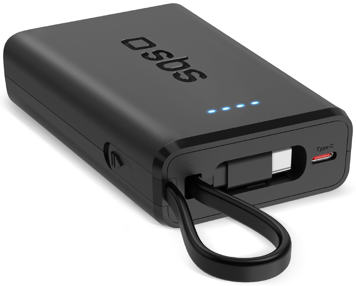 Powerbank SBS TTBB10000TCPD20K 10000 mAh 20W Czarny + Zintegrowany kabel USB-C