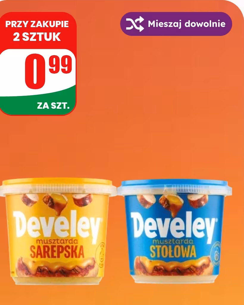 Musztarda Develey, 210 g (przy zakupie 2 op.)