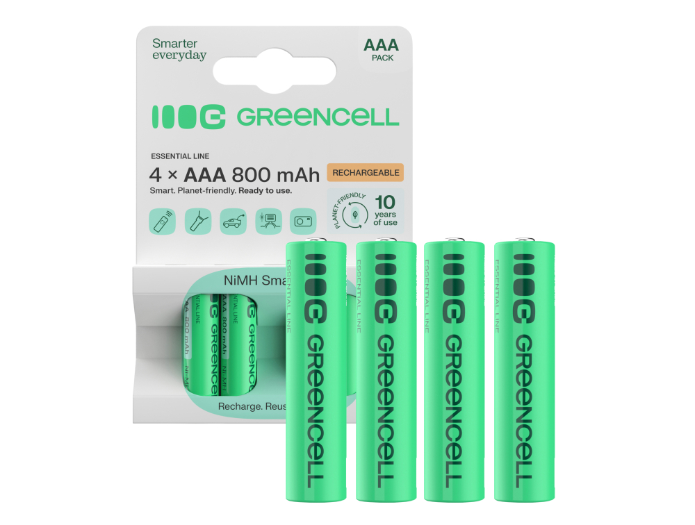 4x Akumulatorki Paluszki AAA R3 800mAh Ni-MH Baterie do ładowania Green Cell