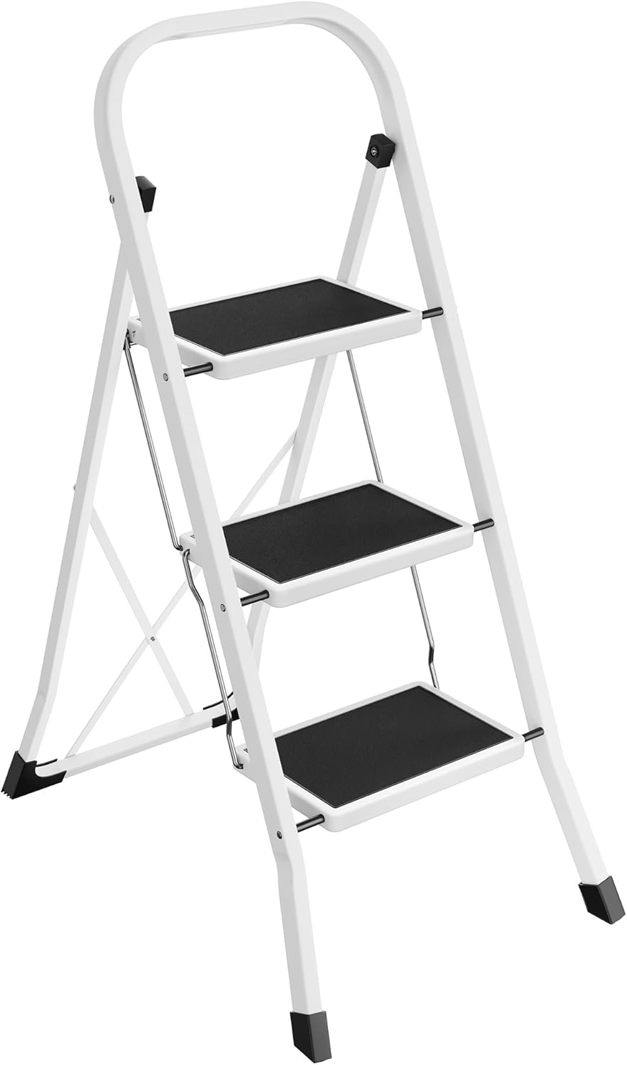 SONGMICS Drabina schodkowa, z 3 stopniami, składana, do 150 kg