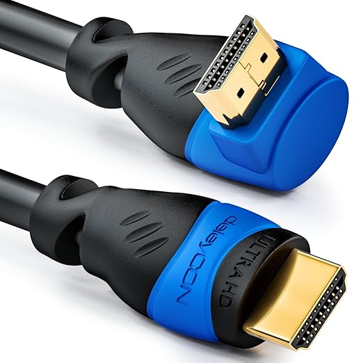 Kabel HDMI Kątowy (Kąt 270°) deleyCON, 1 METR - UHD 4K HDR 1080p 2160p EARC