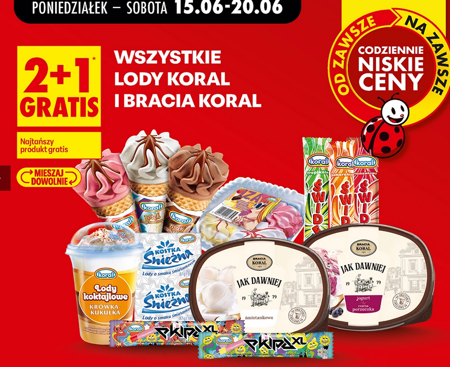 Wszystkie lody Koral (2+1 GRATiS)