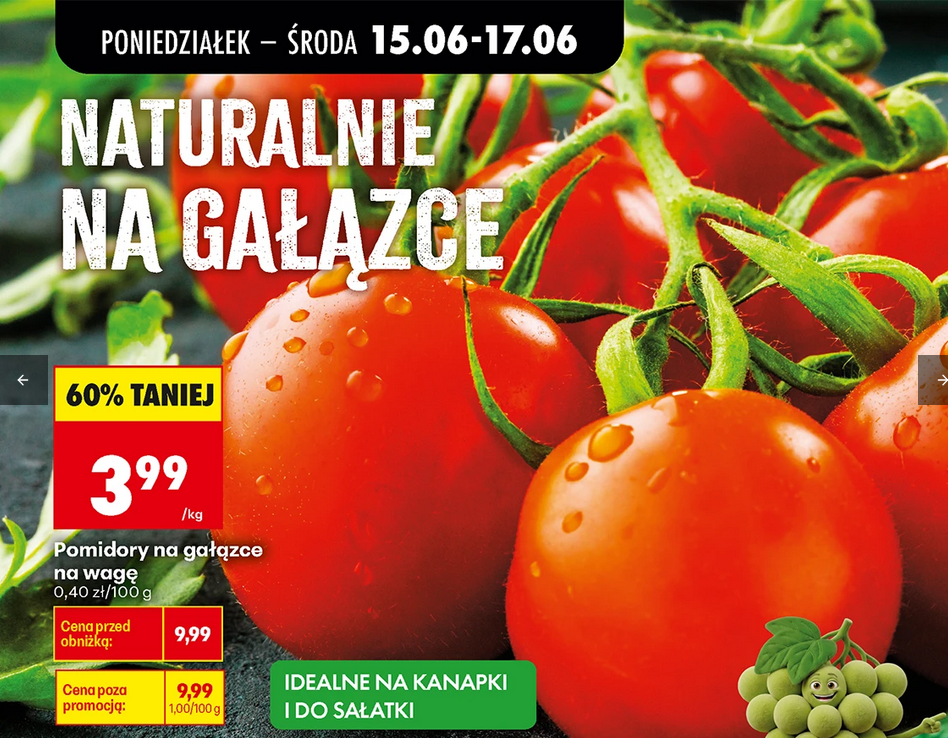 Pomidory na gałązce, na wagę, 1 kg