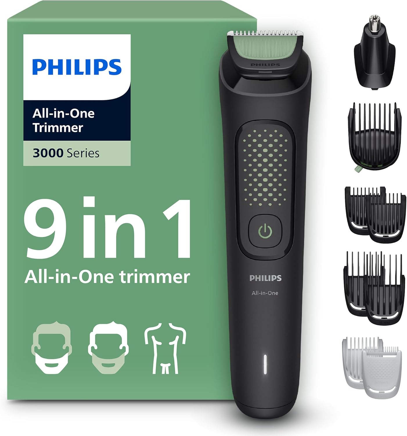 Philips Multigroom All-in-One z serii 3000: 9-elementowy trymer