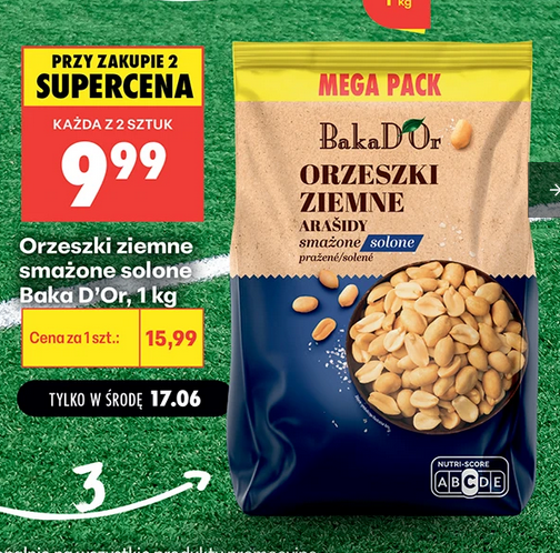 Orzeszki ziemne smażone, solone BAKA D'OR, 1 KG (przy zakupie 2 op.)
