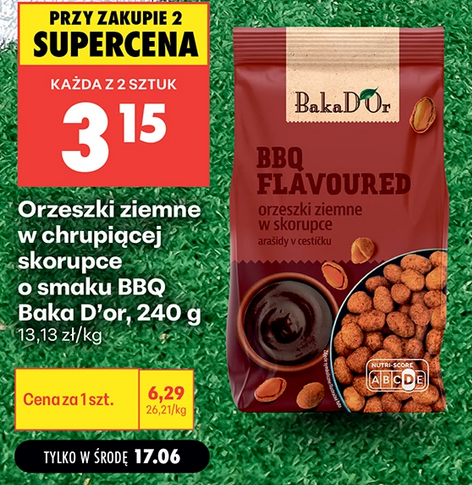 Orzeszki ziemne w chrupiacej skorupce o smaku BBQ BAKA D'OR, 240g (przy zakupie 2 op.)