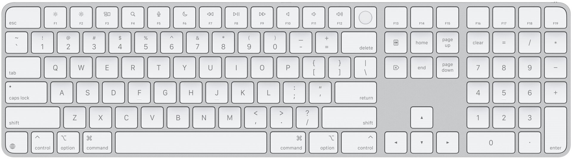 Klawiatura APPLE Magic Keyboard z Touch ID, Numpad (US) Biały