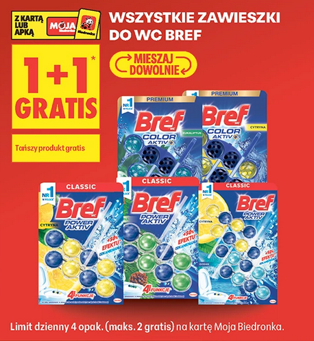 Wszystkie zawieszki do WC marki BREF (1+1 GRATiS)
