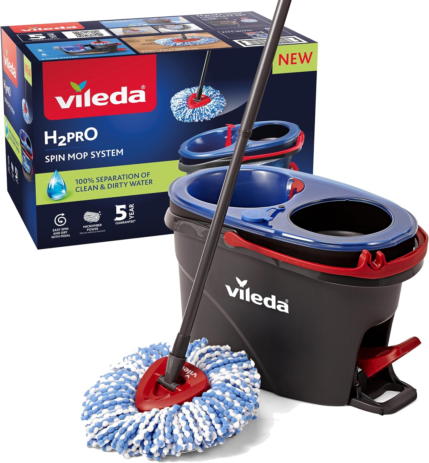 Vileda H2PrO system wirowania z wirówką | separacja czystej i brudnej wody, rozm. L