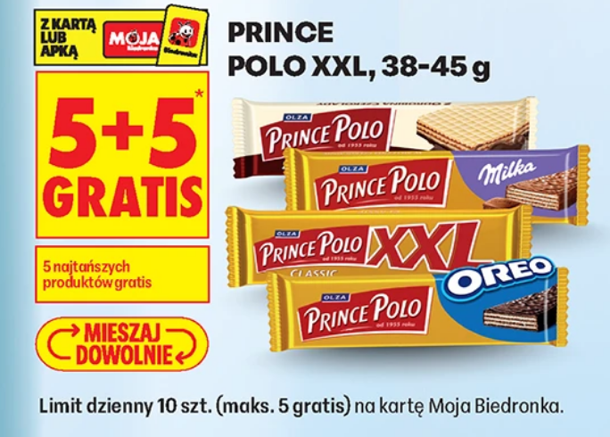 Prince Polo XXL, 38-45g (5+5 GRATiS)