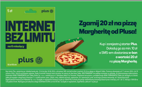 Zgarnij BON na 20 PLN na zakupy w Żabce od PLUS'a