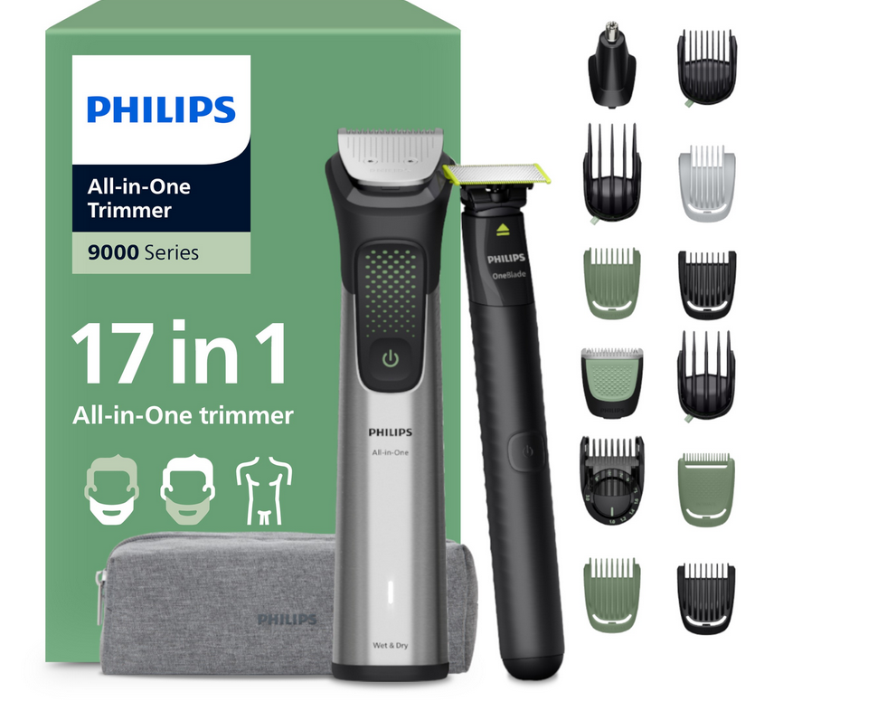 ZESTAW: Trymer do włosów seria 9000 Multigroom + OneBlade Philips MG9535/15 - od Oficjalny sklep Philips