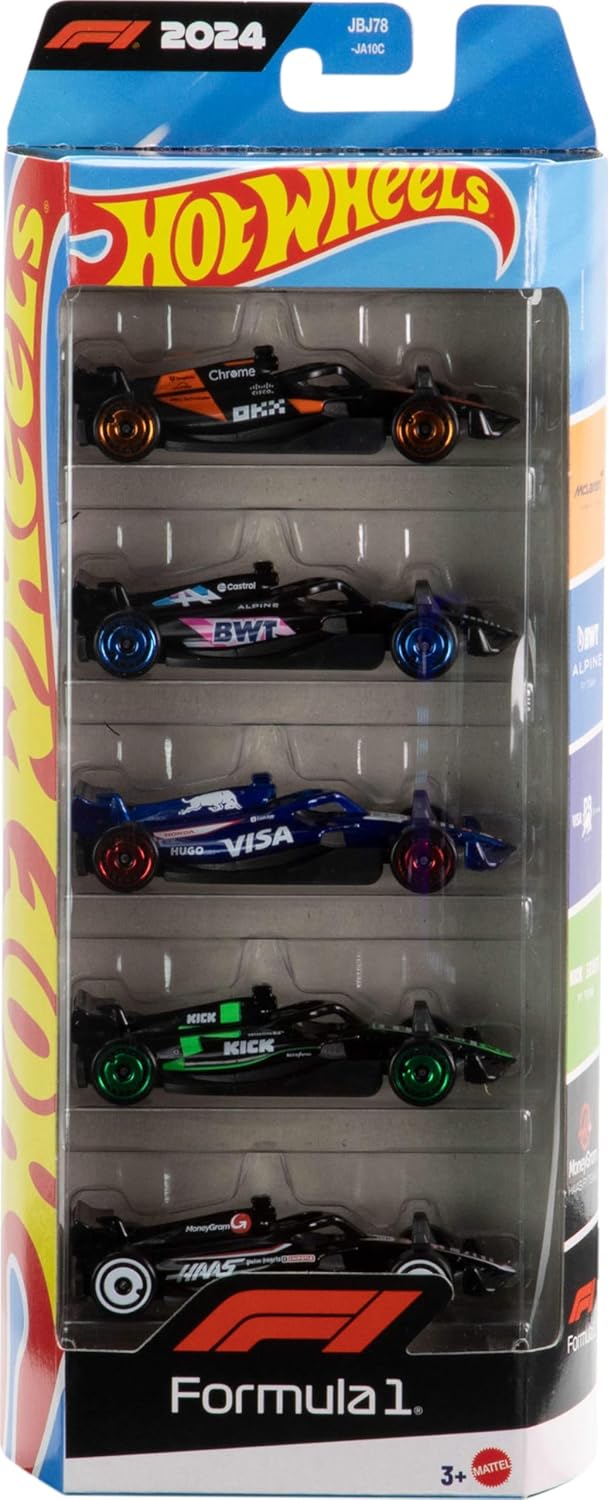 Hot Wheels Formuła 1 Drużyna wyścigowa Race Team F1, skala 1:64, 5 sztuk