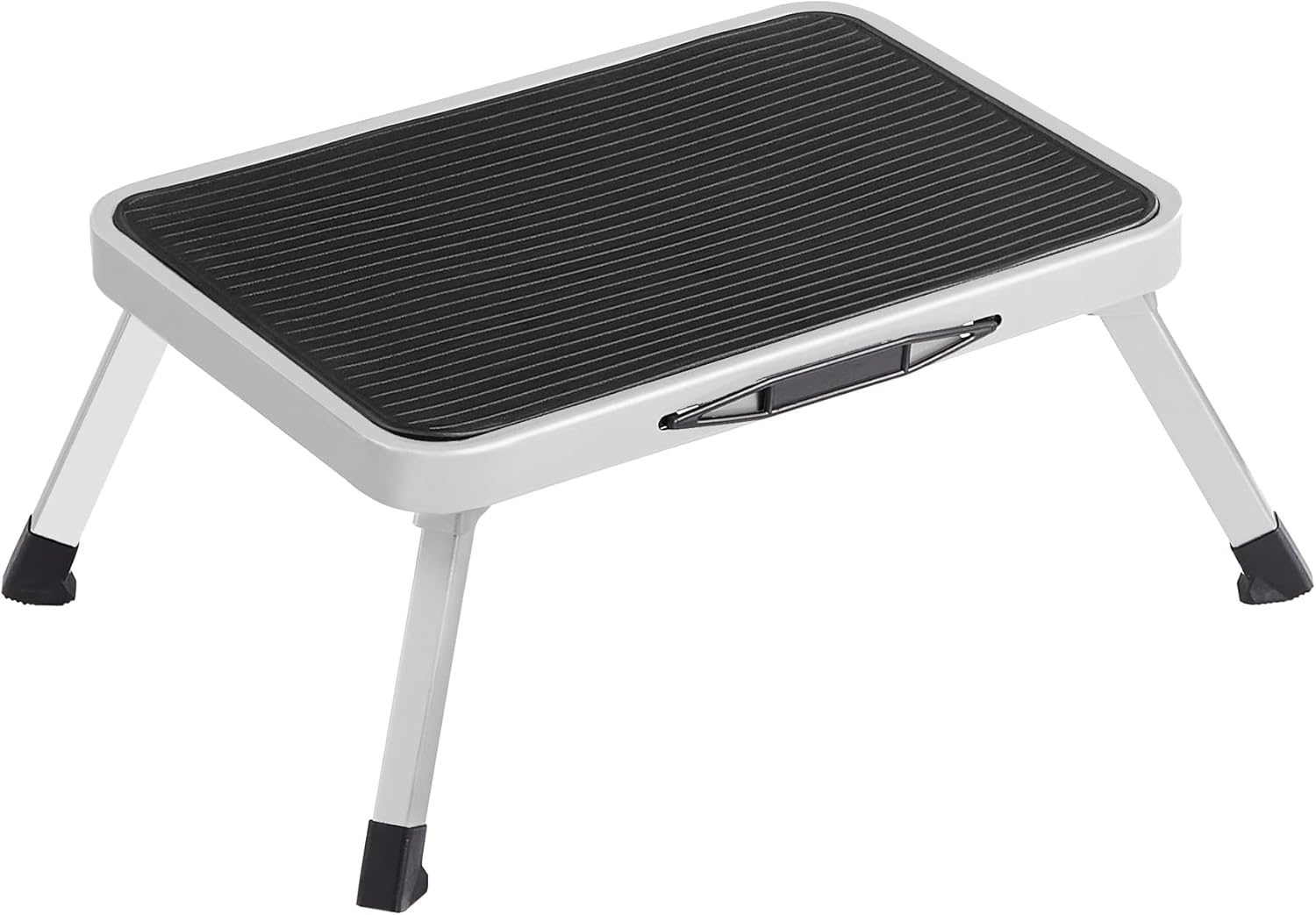 SONGMICS stalowa drabina jednostopniowa, antypoślizgowa, do 150 kg, 32 x 44 x 17,5 cm, kolor biały GSL01WT