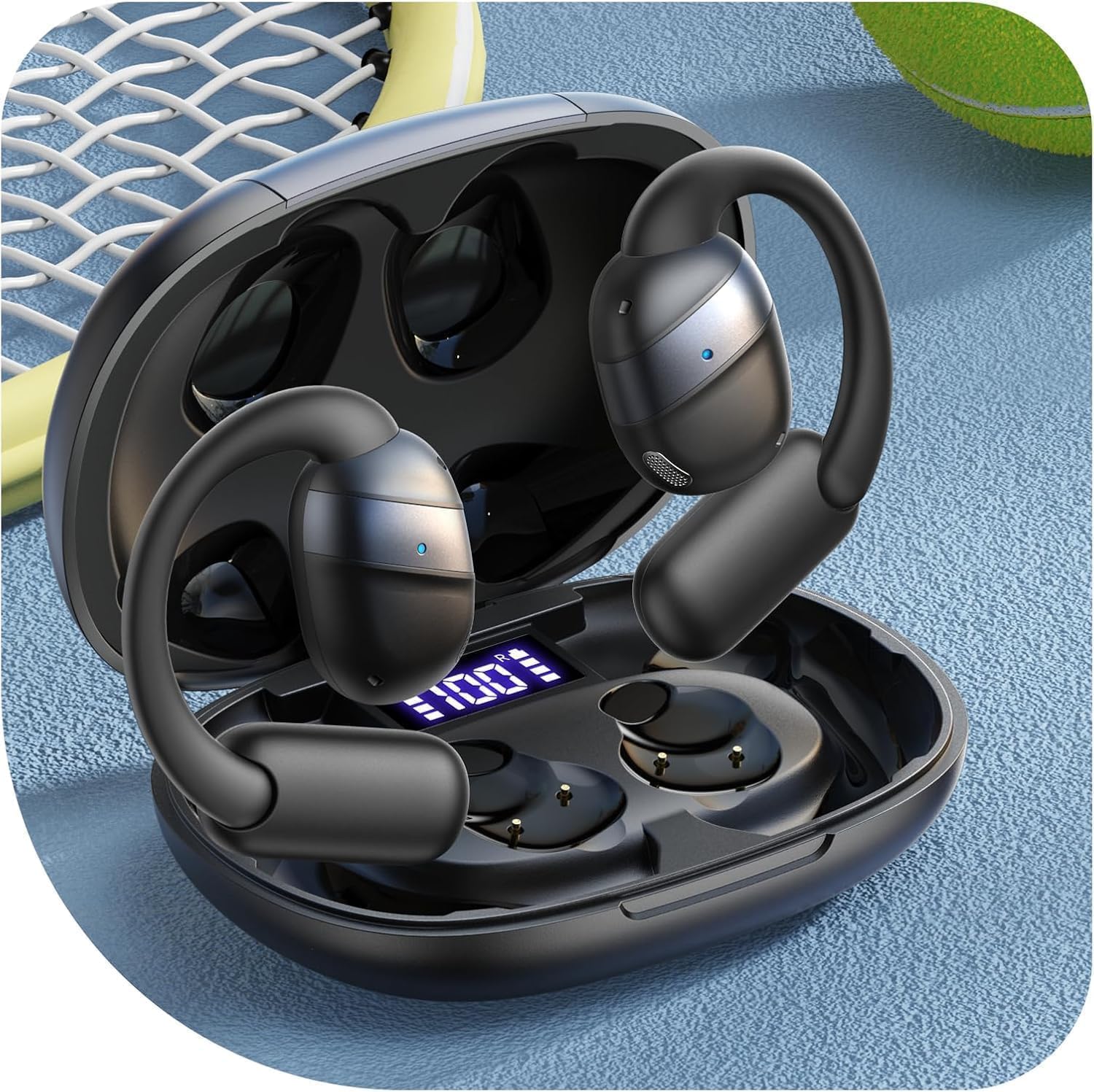 JOYROOM Słuchawki douszne Open Ear, Bluetooth 5.4 z wyświetlaczem LED, 50h