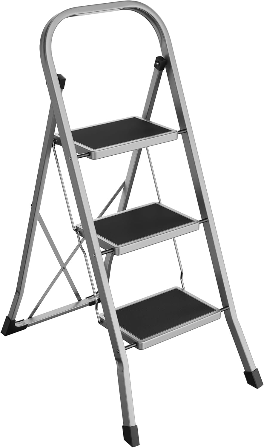 SONGMICS Drabina schodkowa z 3 stopniami, składana, do 150 kg