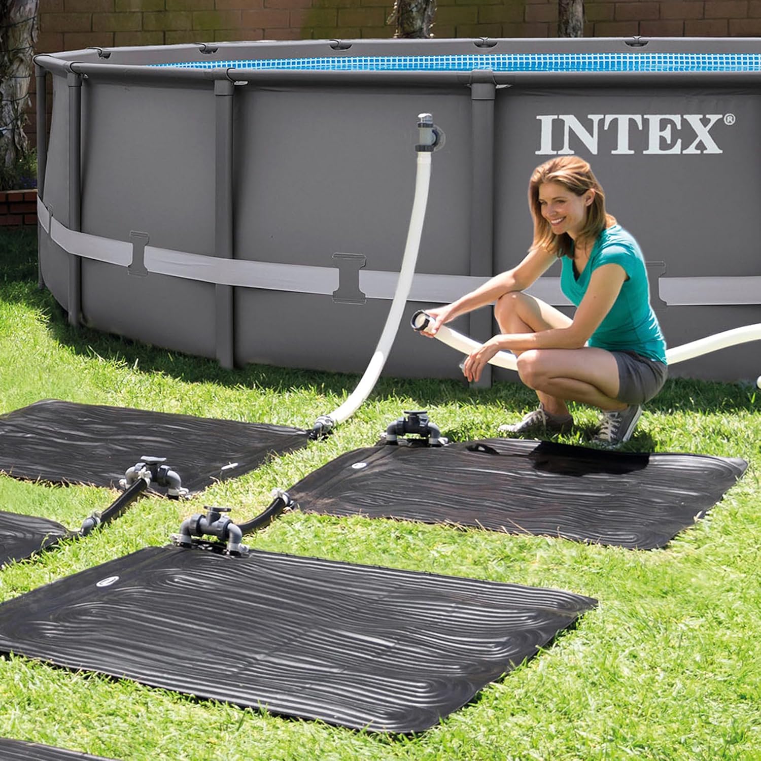 Intex Mata Solarna do podgrzewaia wody do Basenu, Czarny, 120 x 120 x 22 cm