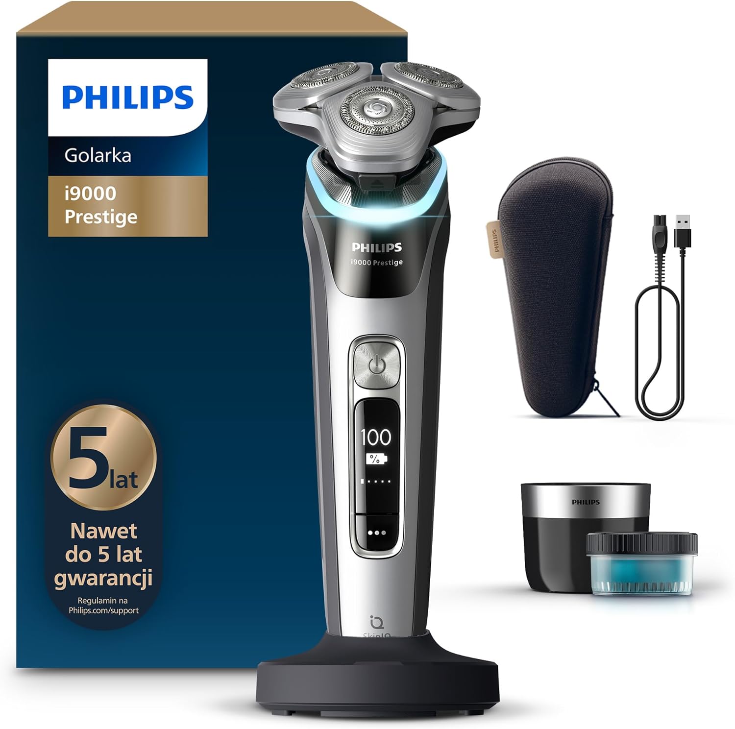 Philips Shaver i9000 Prestige, golarka elektryczna, Skin IQ, System Triple Lift & Cut