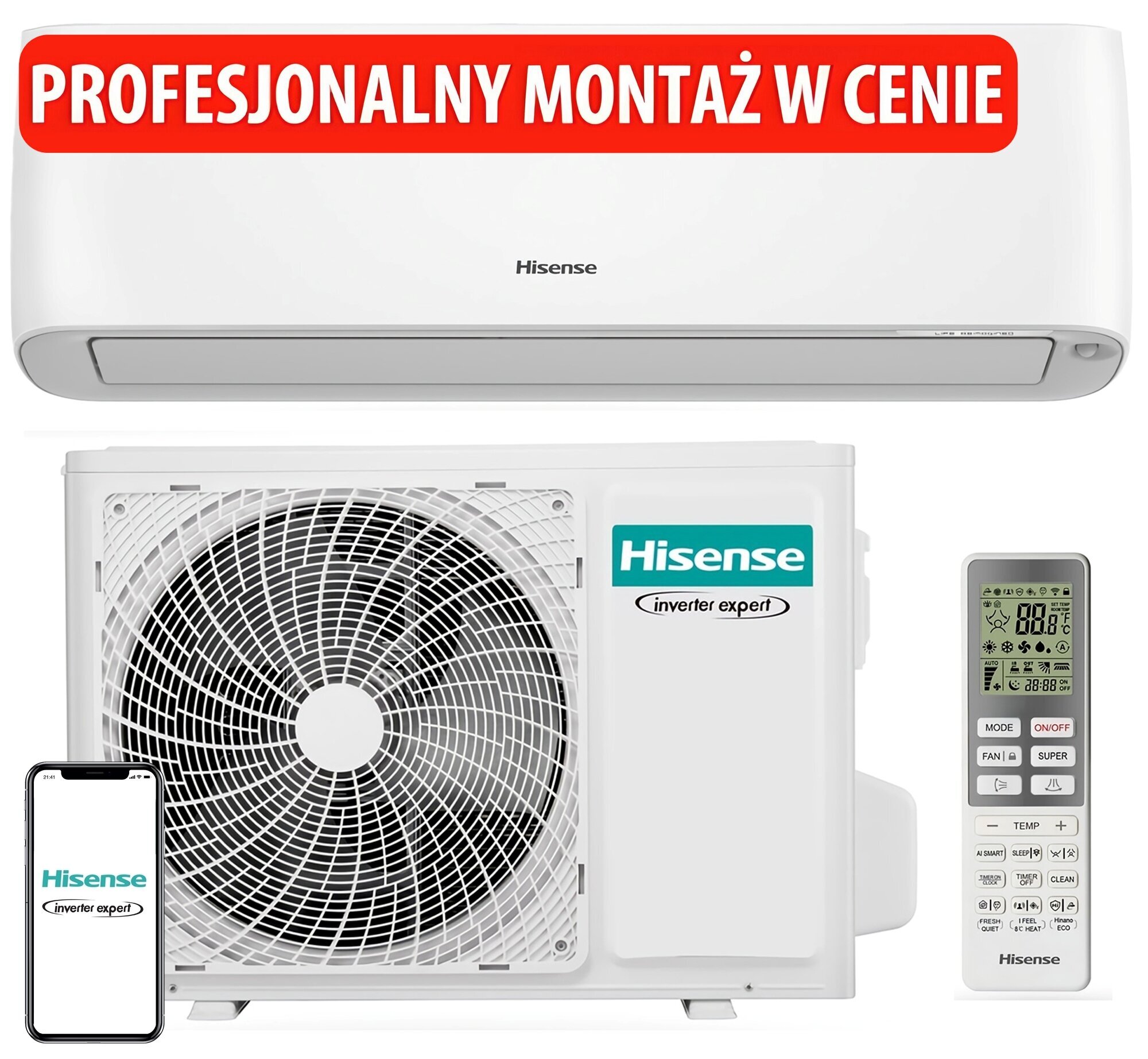 Klimatyzator Split, HISENSE Energy Pro+ QE35XV4EG z usługą montażu
