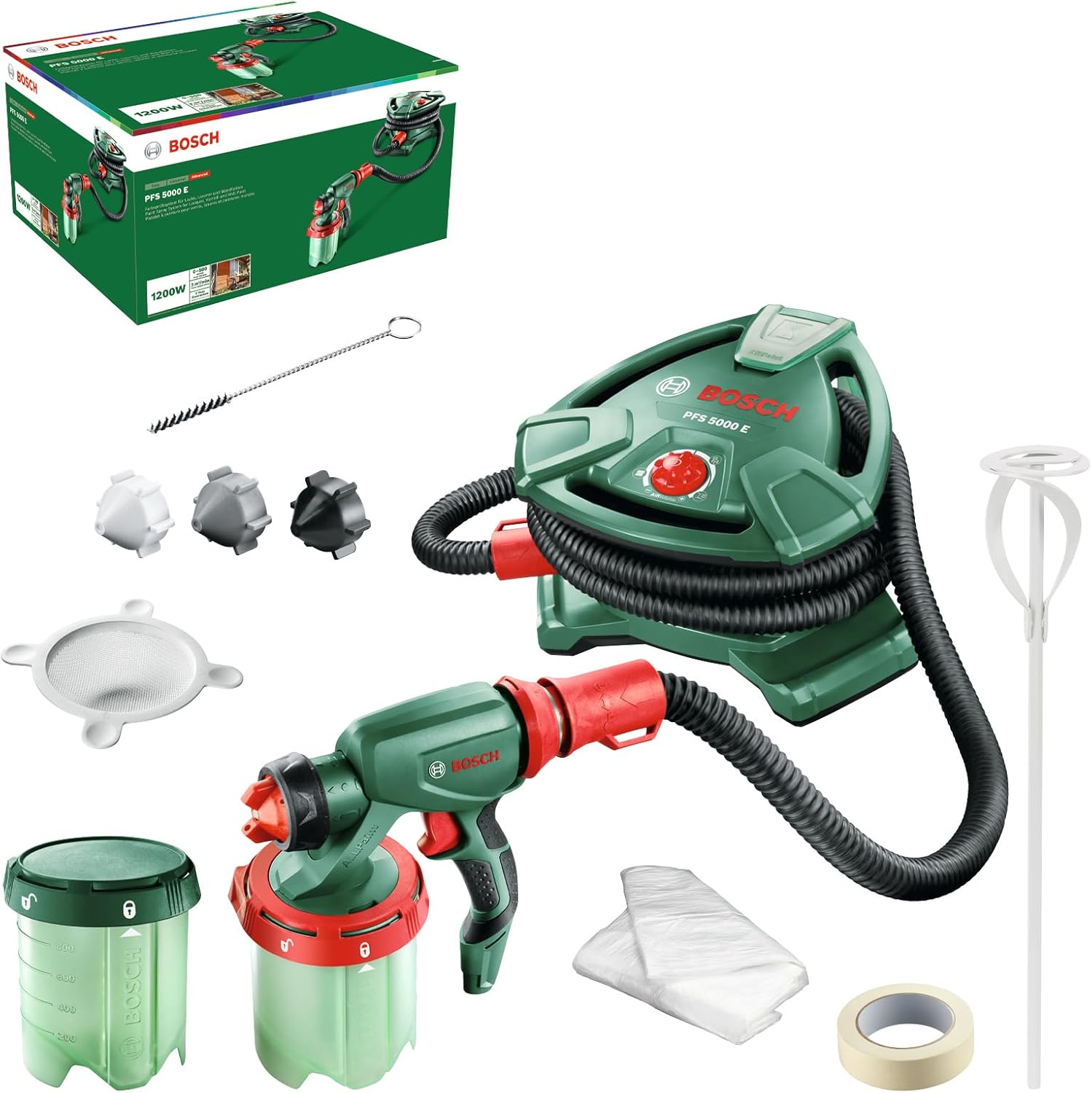 Bosch System natryskowy PFS 5000 E (1200 W), 2 x pojemnik na farbę 1000 ml