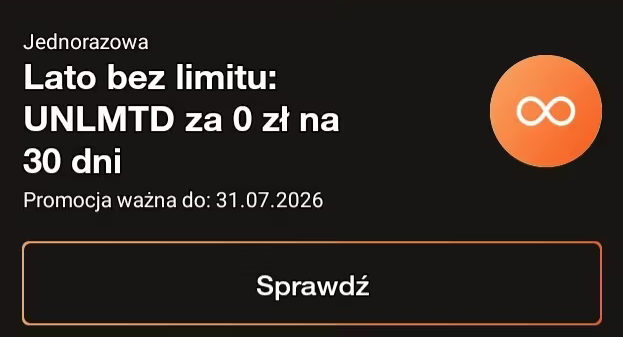 2x Kod na internet bez limitu na 30 dni - UNLMTD - "Lato bez limitu" - ORANGE FLEX