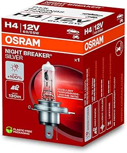 Halogenowa lampa OSRAM NIGHT BREAKER SILVER H4, 64193NBS, 12 V