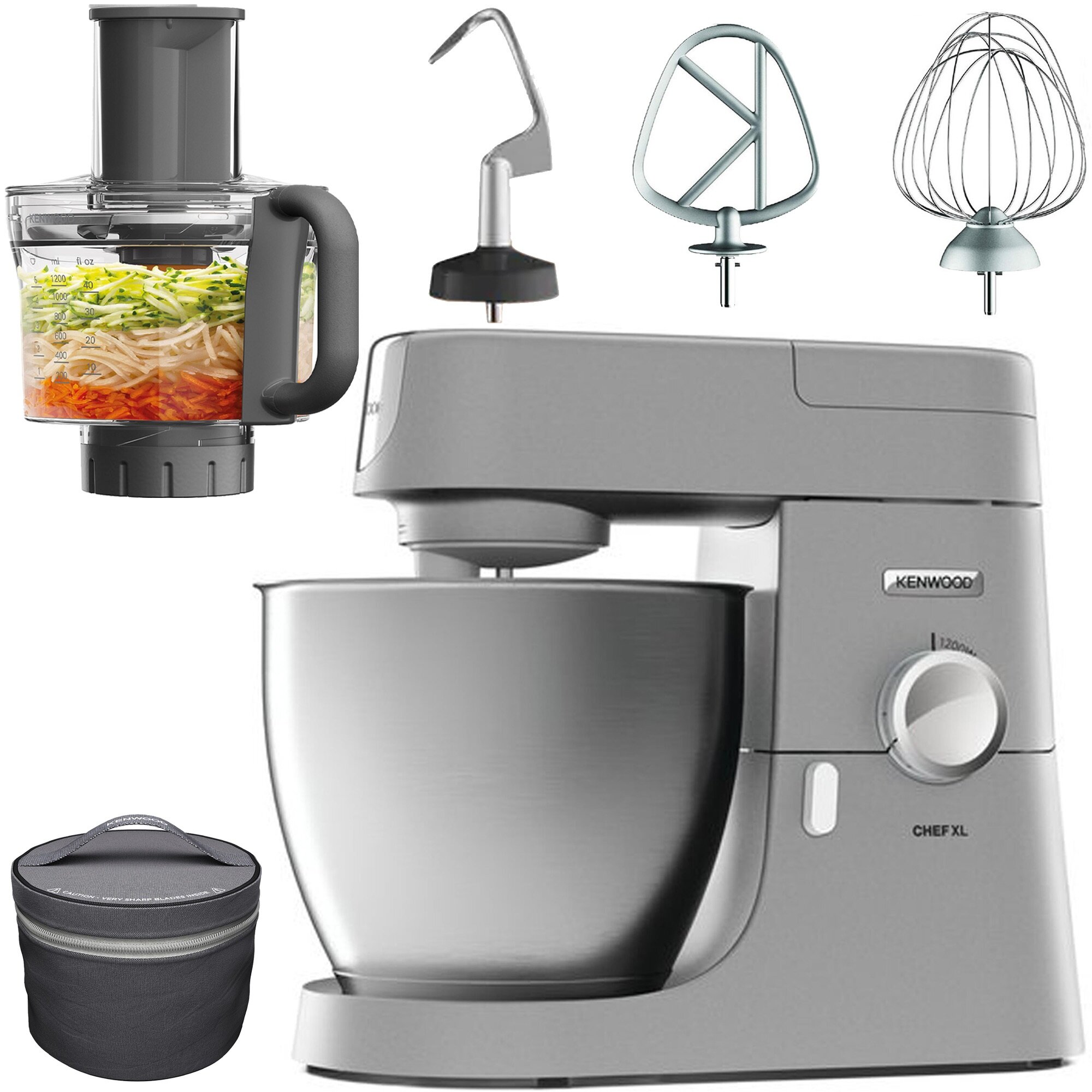 Robot kuchenny planetarny KENWOOD KVL4165S Chef XL 1200W + Malakser KAH65.000PL krojący warzywa w kostkę (więcej bonusów - opis)