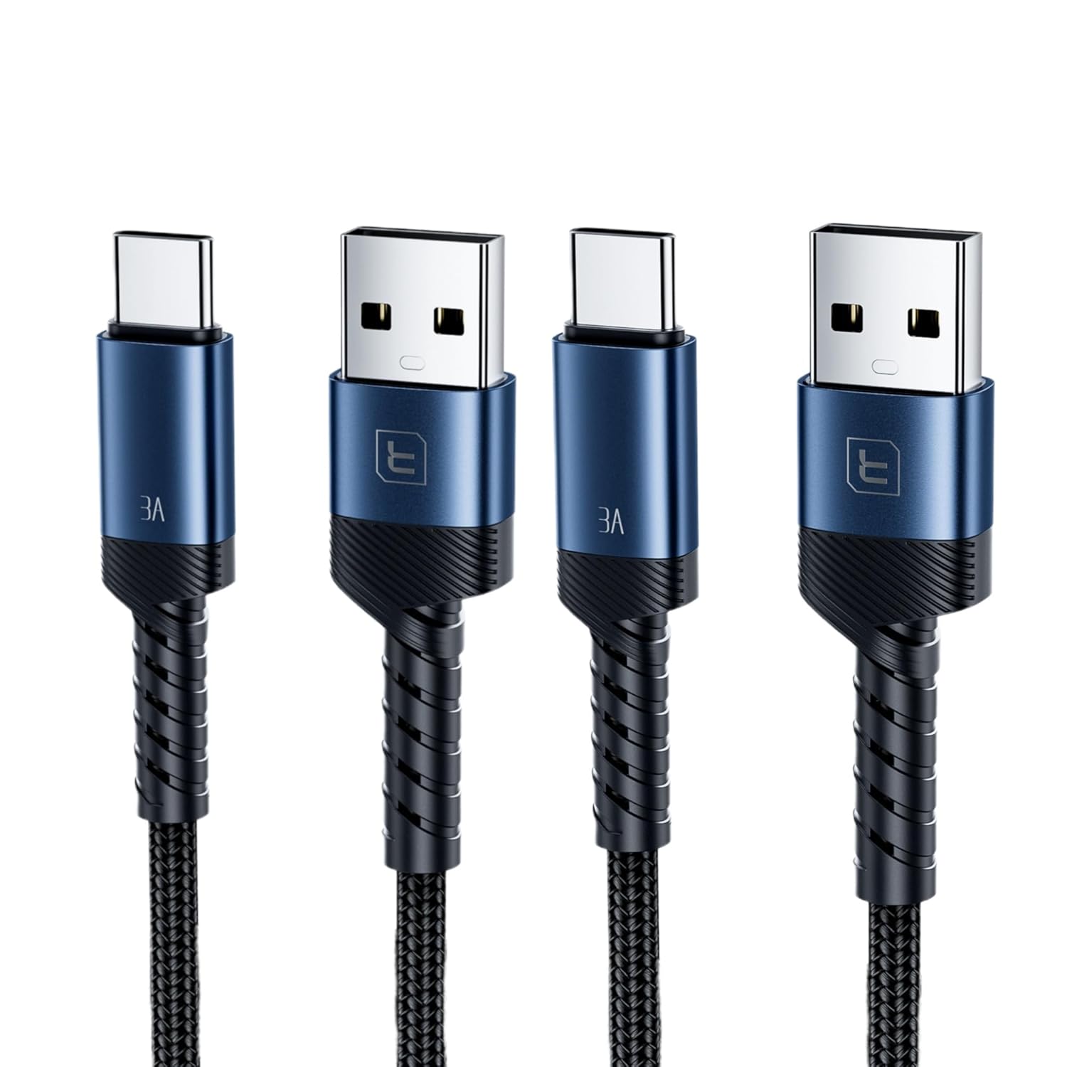 2 SZTUKI - toocki Kabel USB C 3 A do szybkiego ładowania, 2 metry