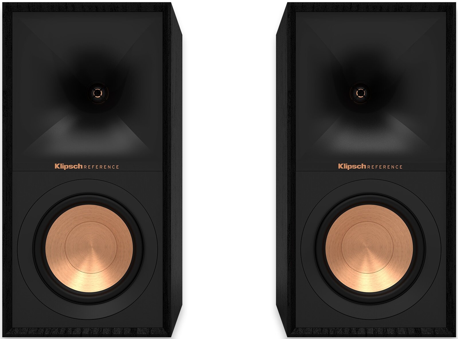 Podstawkowe kolumny głośnikowe KLIPSCH R-50M Czarne (2 szt.), Obudowa MDF, Typ Bass Reflex, Membrana TCP w kolorze miedzi