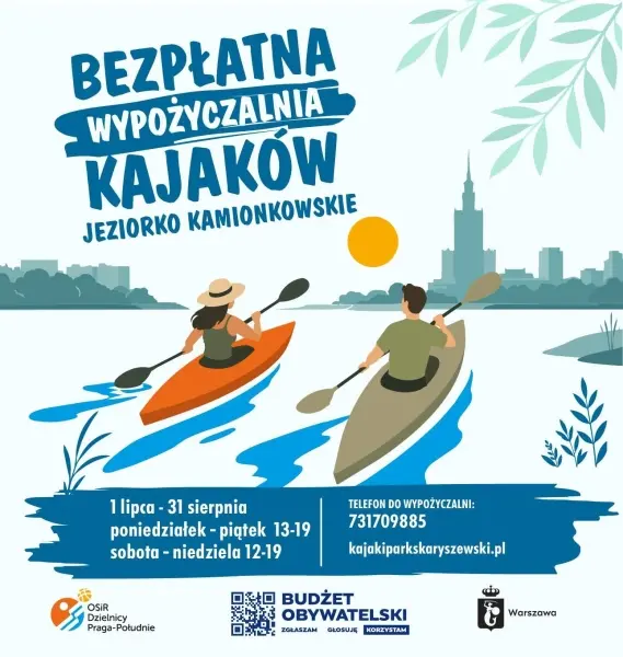 BEZPŁATNE KAJAKI - Jeziorko Kamionkowskie w WAW'ie