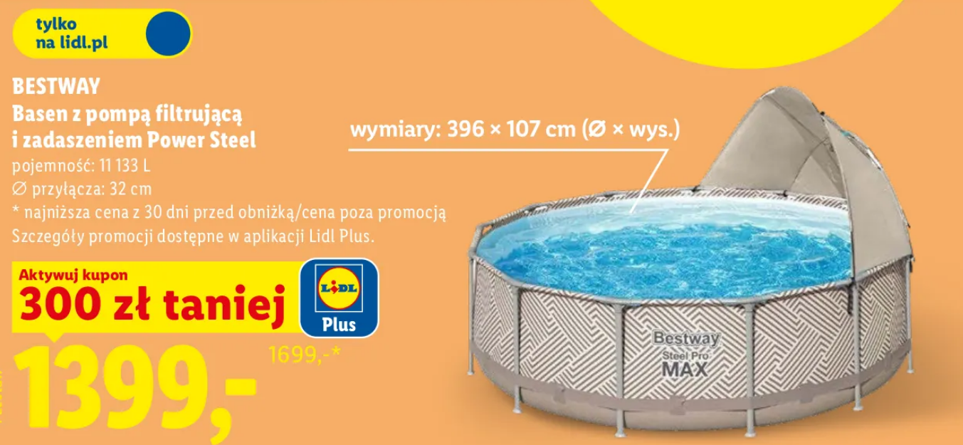 BESTWAY Basen stelażowy z pompą filtracyjną Steel Pro MAX™ + Zadaszenie PowerSteel