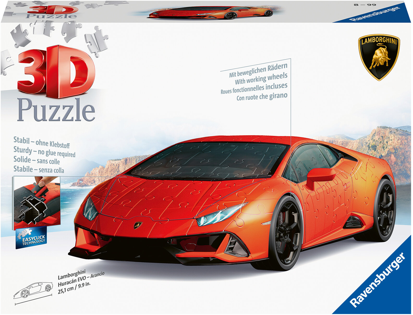 Puzzle 3D RAVENSBURGER Lamborghini Huracan Evo Arancio 11571 (156 elementów)