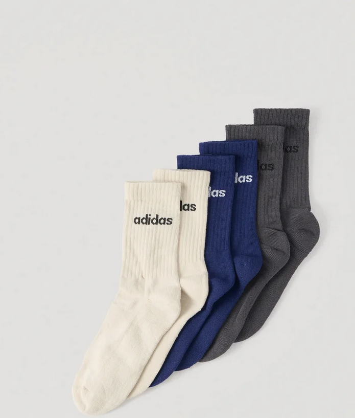 6 PAR skarpet - adidas Performance LINEAR CREW CUSHIONED, rozm 34-42